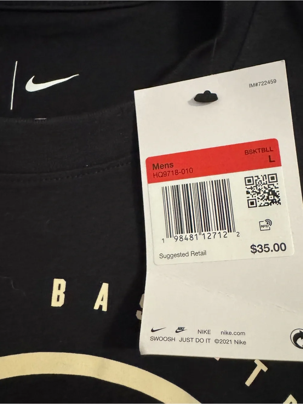 Nike Black Milwaukee Bucks Logo Tee with Cream Accent
